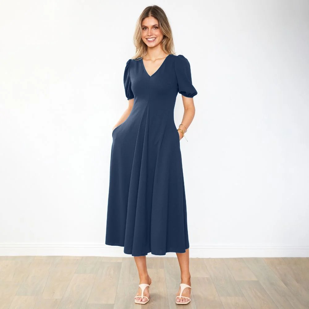 Flora Dress (Navy) - Image 3