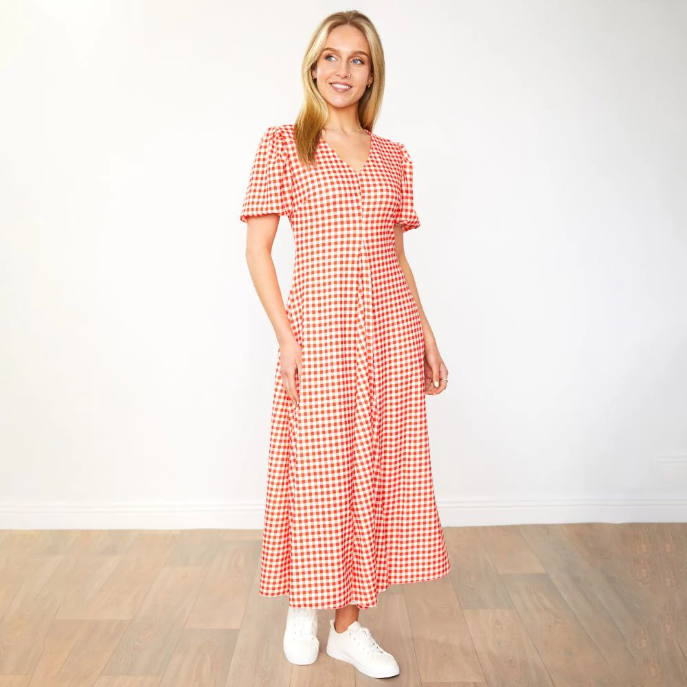 Flora Dress (Red Checkered) - Image 3