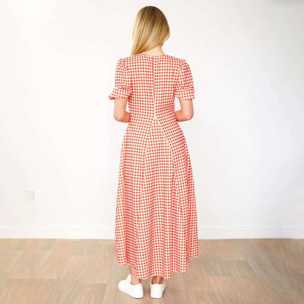 Flora Dress (Red Checkered) - Image 6