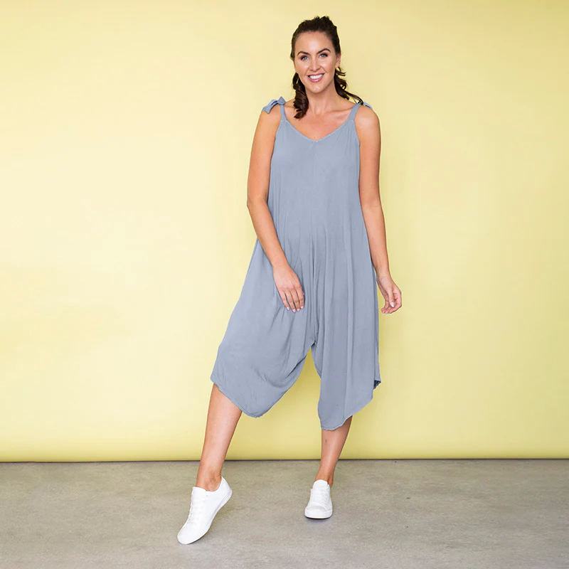 Frankie Relaxed Fit Jumpsuit (Baby Blue)
