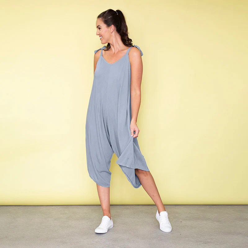 Frankie Relaxed Fit Jumpsuit (Baby Blue) - Image 10