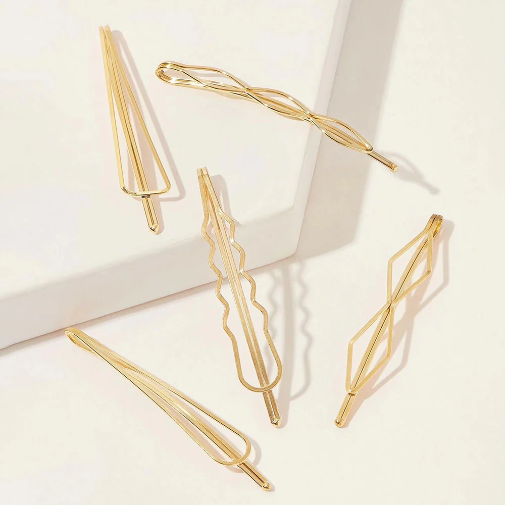 Geometric Hairpin (Gold)