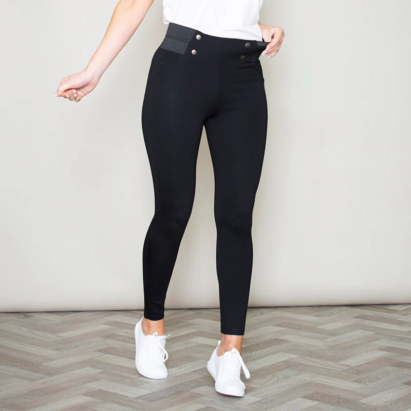 Geri Button Trousers (Black) - Image 3