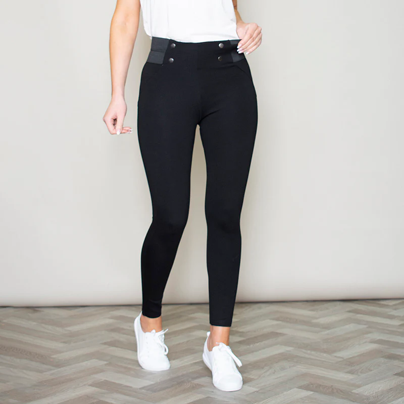 Geri Button Trousers (Black) - Image 6