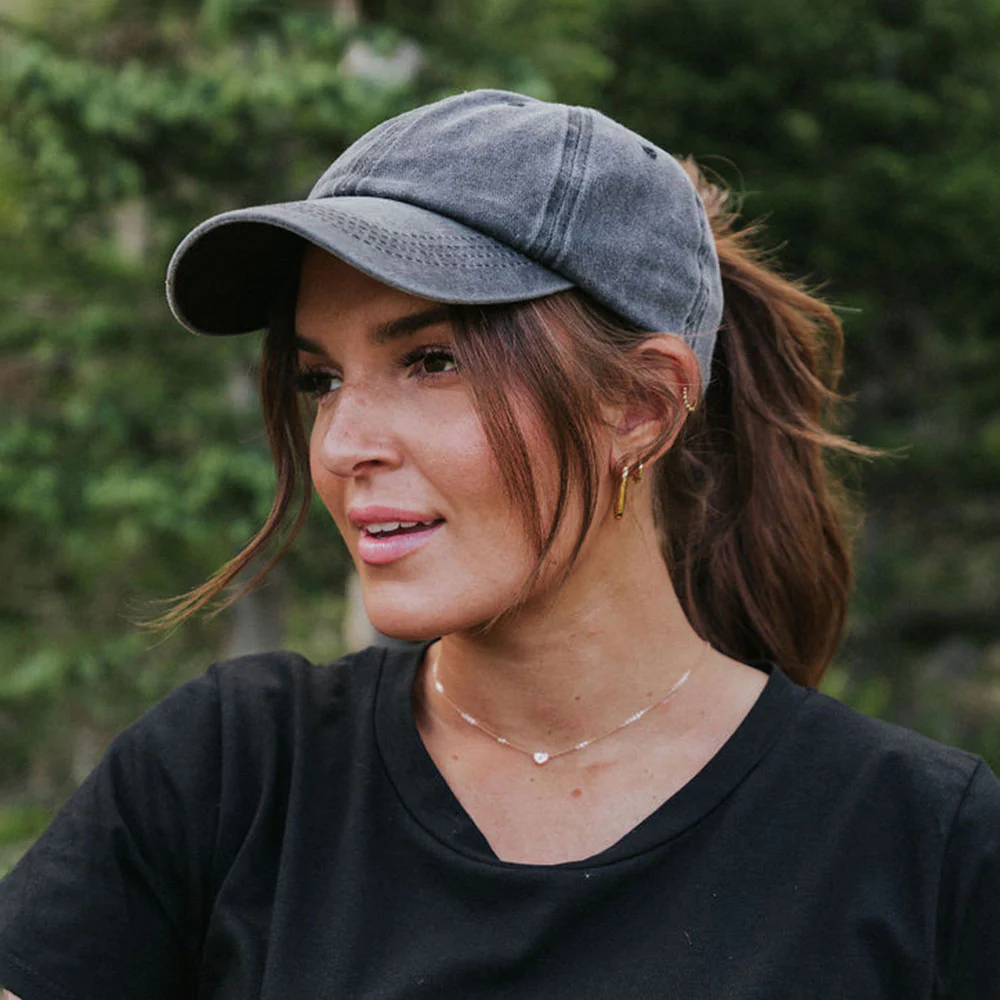 Grace Ponytail Cap (Black) - Image 2
