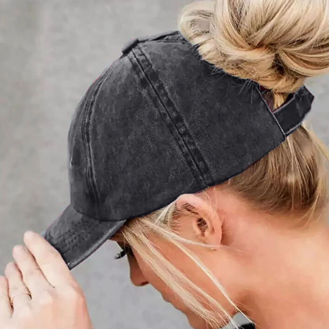 Grace Ponytail Cap (Black) - Image 3