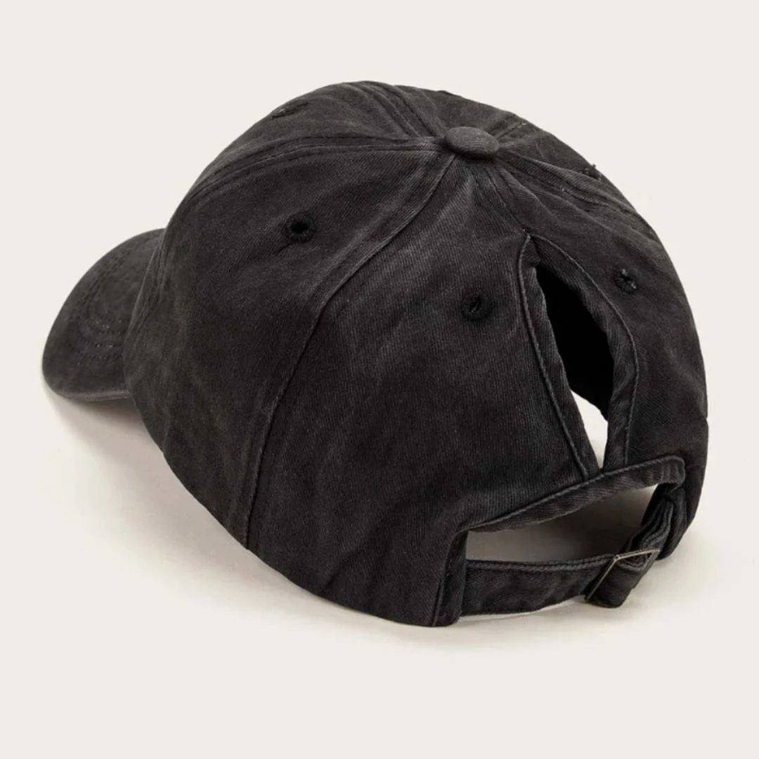 Grace Ponytail Cap (Black) - Image 5