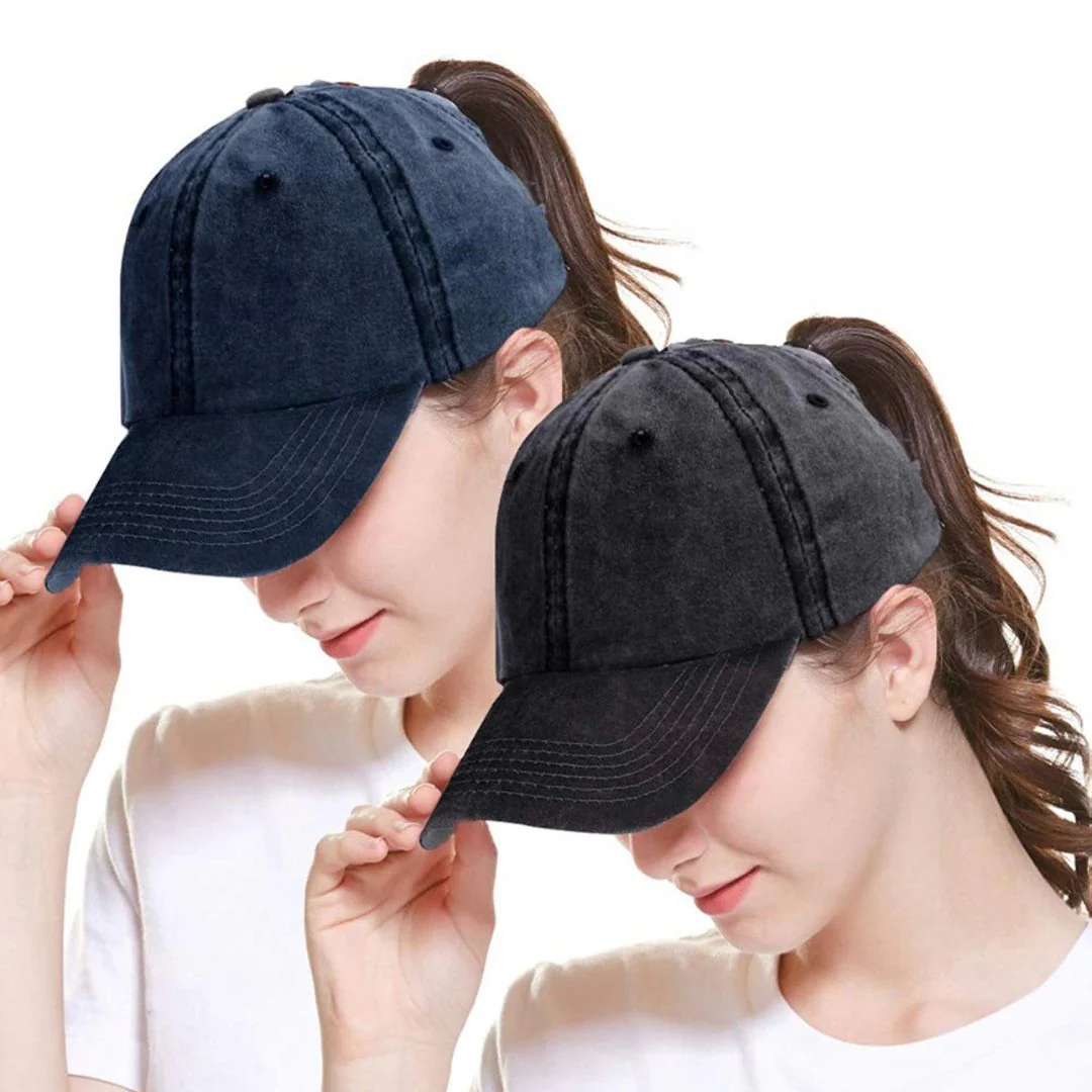 Grace Ponytail Cap (Black) - Image 6