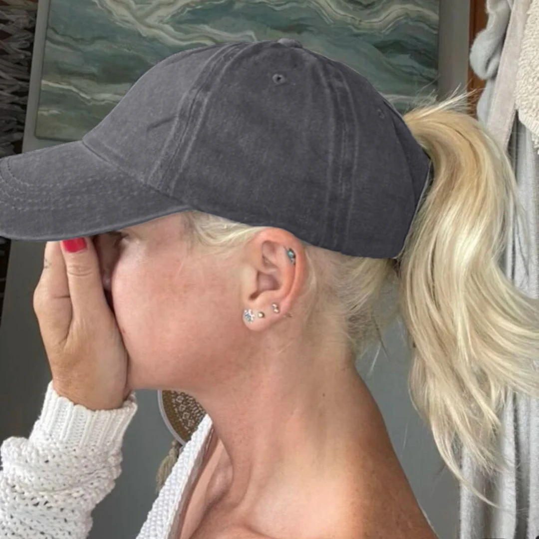 Grace Ponytail Cap (Black) - Image 7
