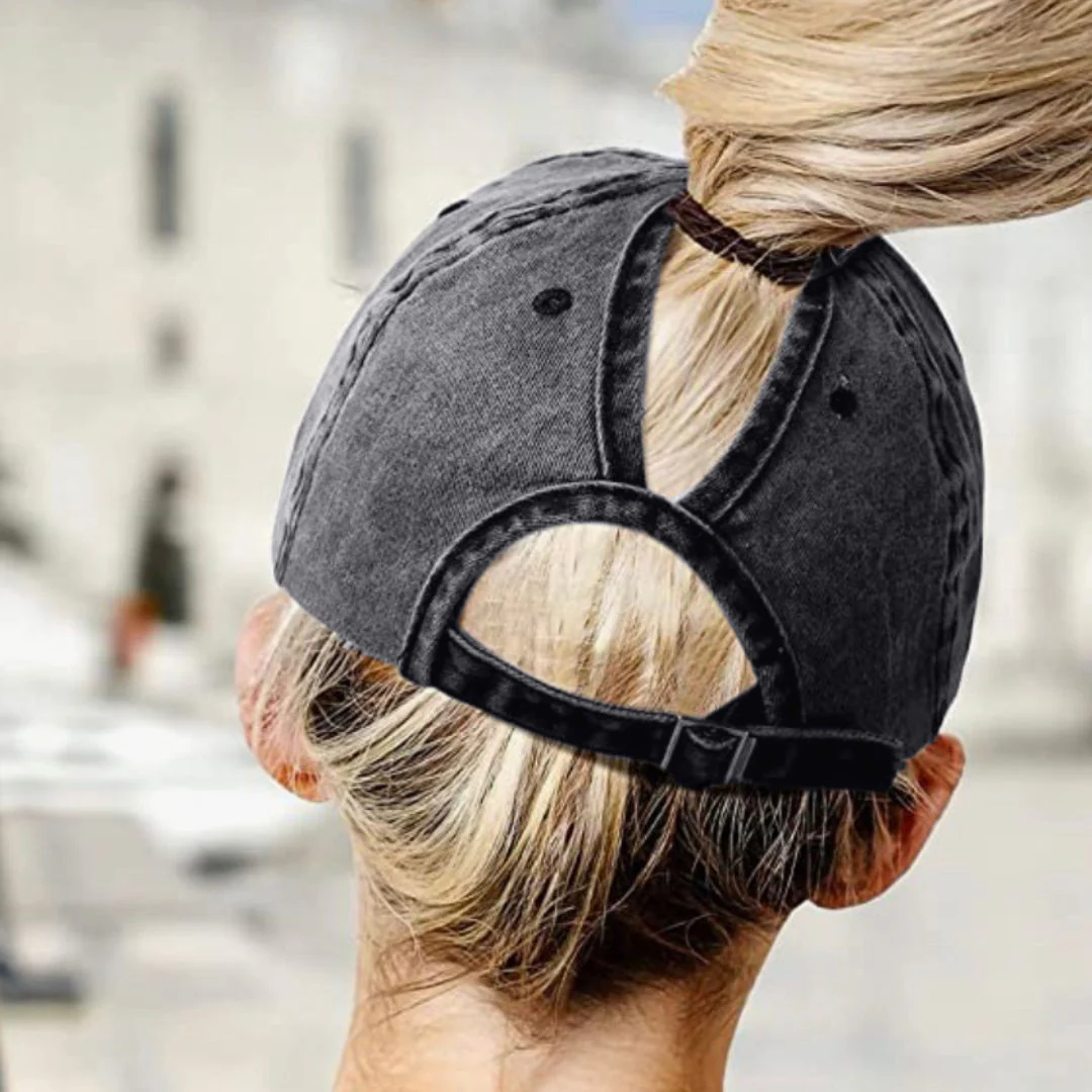 Grace Ponytail Cap (Black) - Image 8