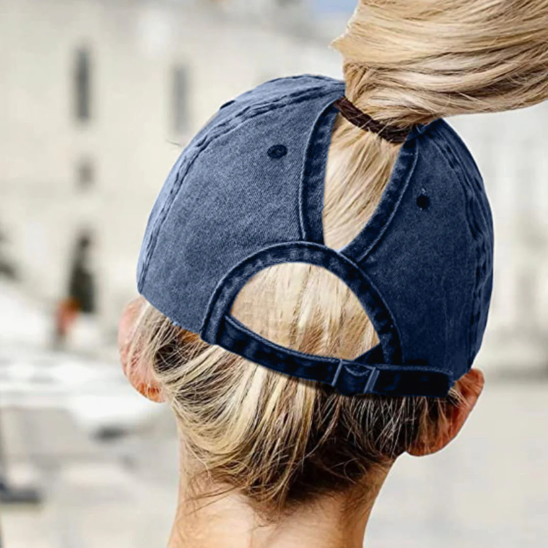 Grace Ponytail Cap (Navy) - Image 4