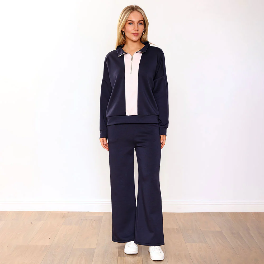 Hallie Tracksuit (Navy/Pink) - Image 3