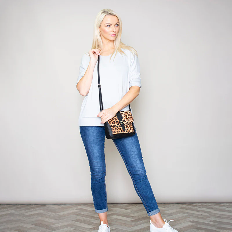 Rio Leopard Crossbody Bag (Black) - Image 2