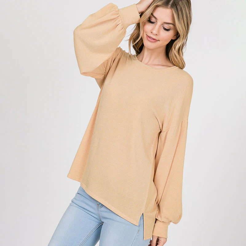 Hannah Balloon Sleeve Top Buttercup