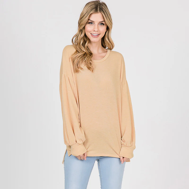 Hannah Balloon Sleeve Top Buttercup - Image 3