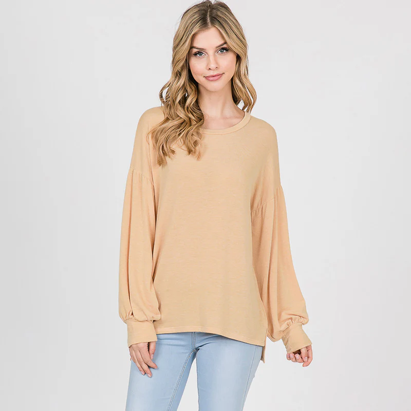 Hannah Balloon Sleeve Top Buttercup - Image 4