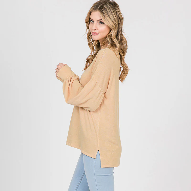 Hannah Balloon Sleeve Top Buttercup - Image 5