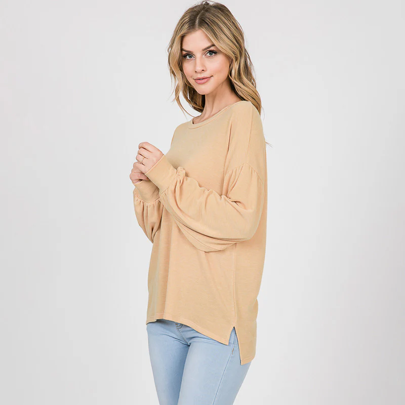 Hannah Balloon Sleeve Top Buttercup - Image 9