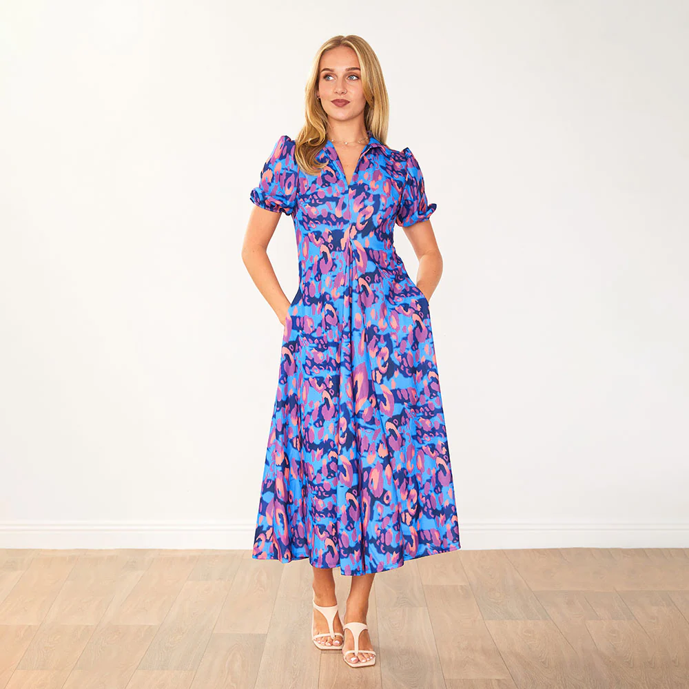 Hazel Dress (Blue Leopard) - Image 3