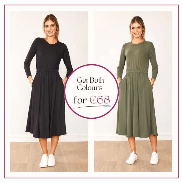 Heidi Dress Black & Khaki (2 for €68)