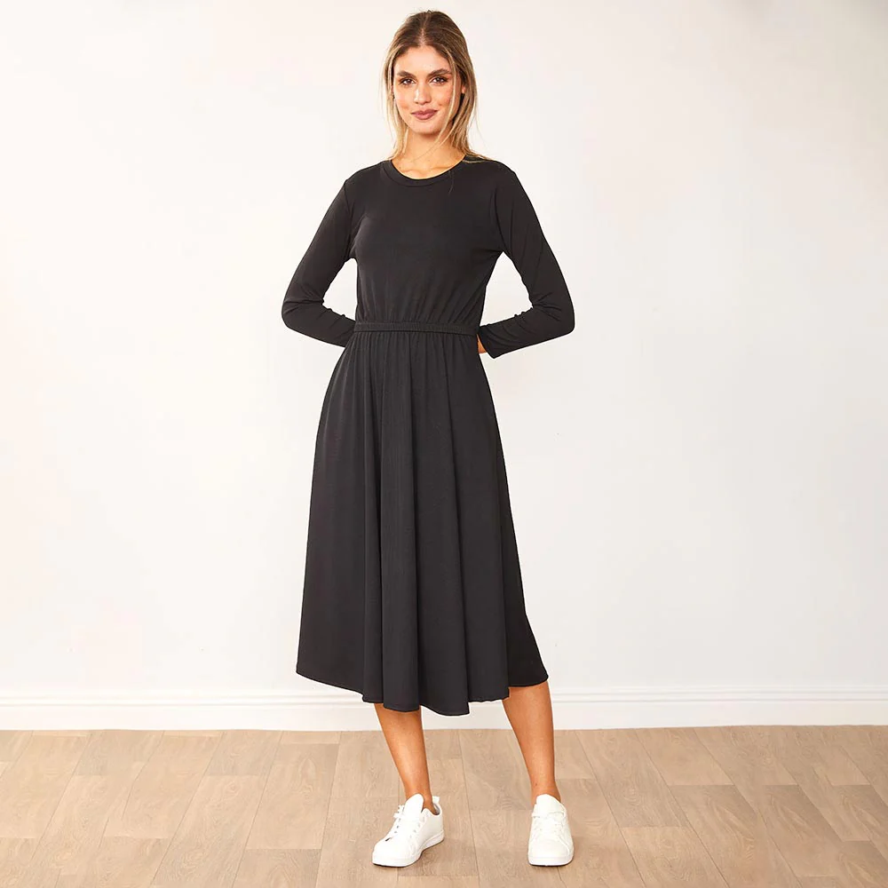 Heidi Dress Black & Khaki (2 for €68) - Image 4
