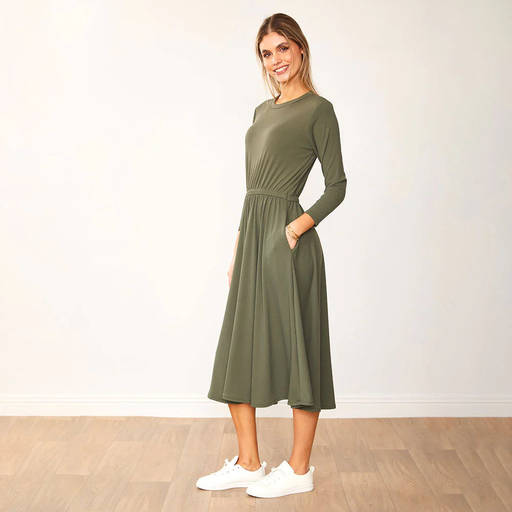 Heidi Dress Black & Khaki (2 for €68) - Image 5