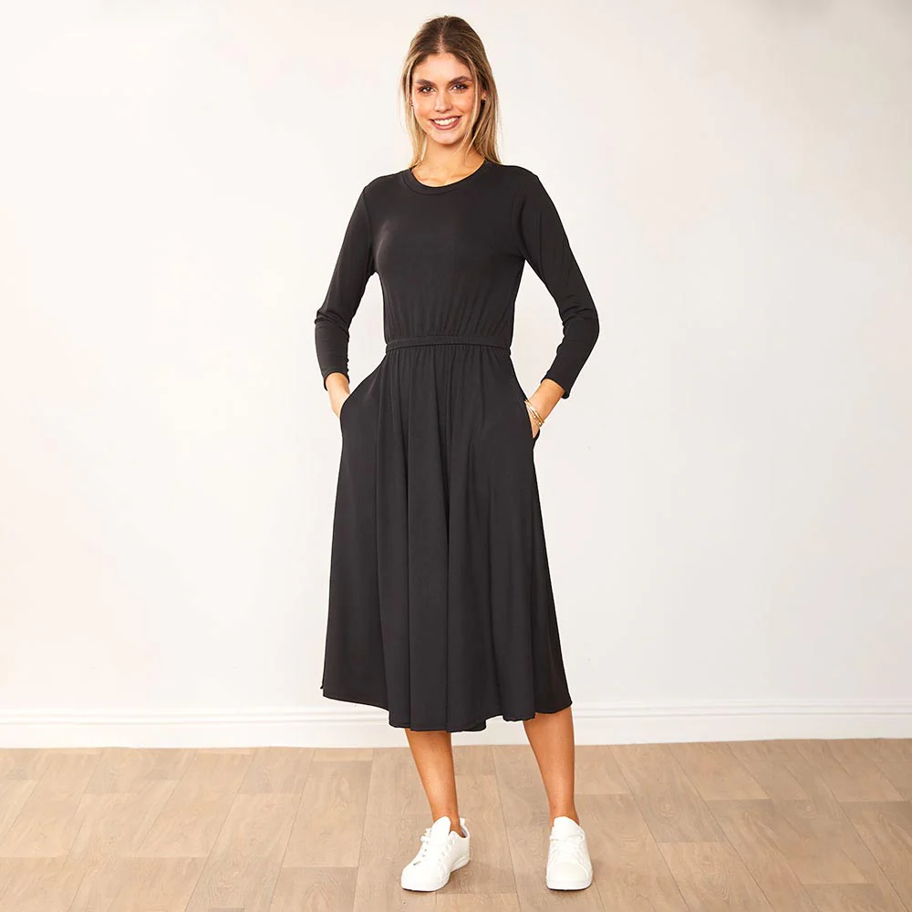 Heidi Dress Black & Khaki (2 for €68) - Image 6
