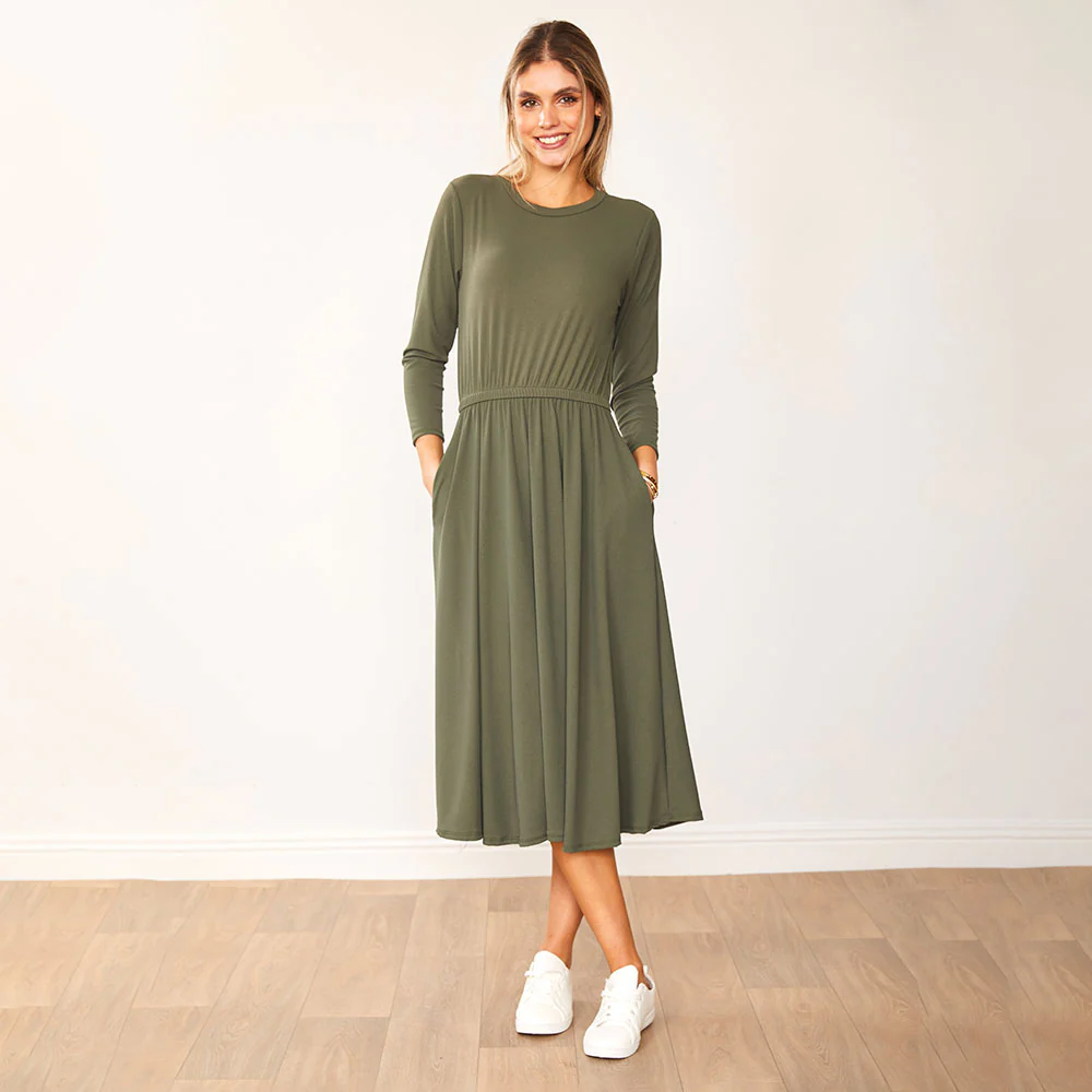 Heidi Dress Black & Khaki (2 for €68) - Image 7