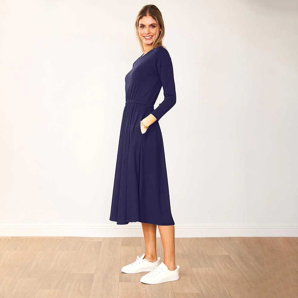 Heidi Dress Black & Navy (2 for €68) - Image 7