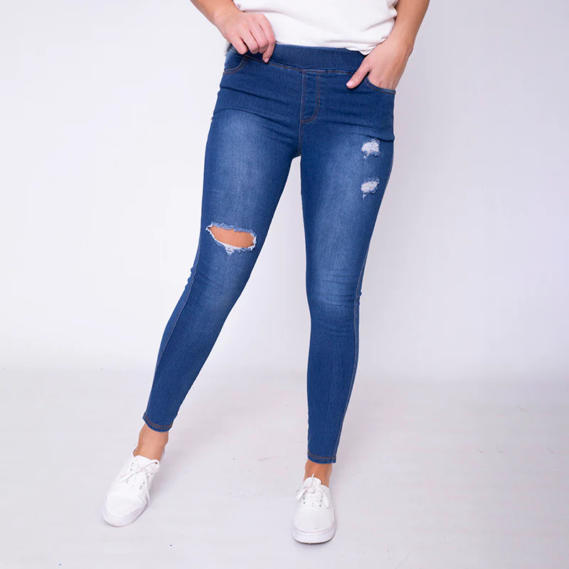 Henna High Waisted Jegging Light Blue - Image 3