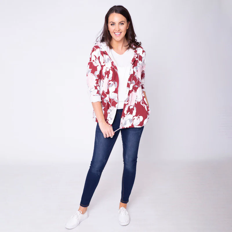 Farah Floral Hoody Red