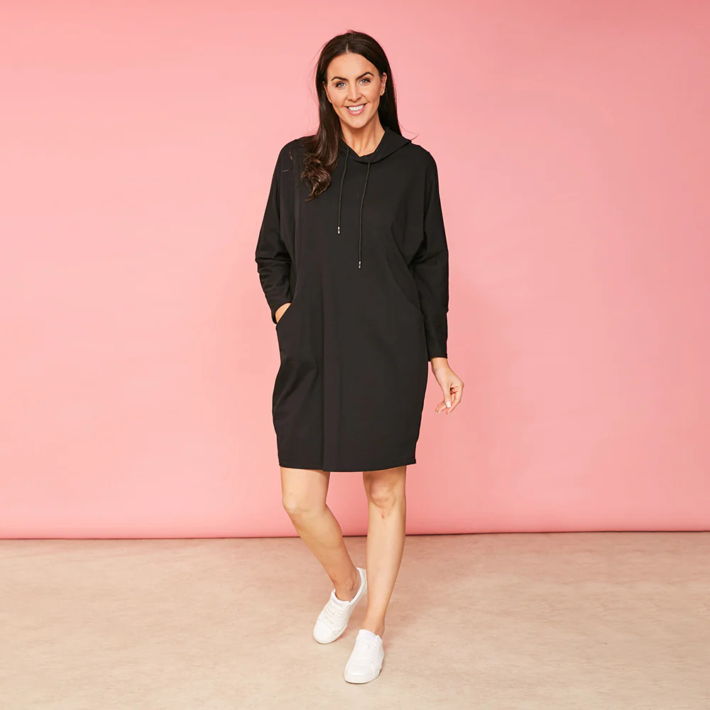 Landon Hoody Dress (Black) - Image 2