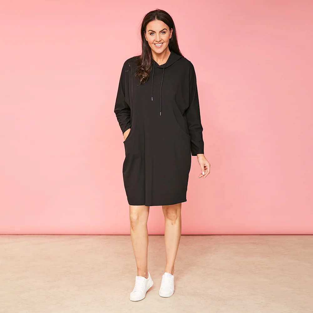 Landon Hoody Dress (Black) - Image 4