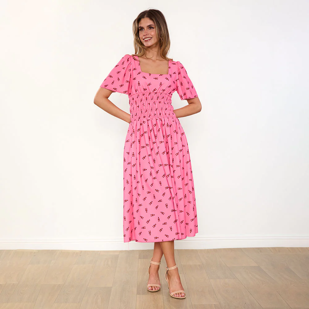 Iris Dress (Pink Lobster) & (Wildflower Vanilla) for €92.00 - Image 4