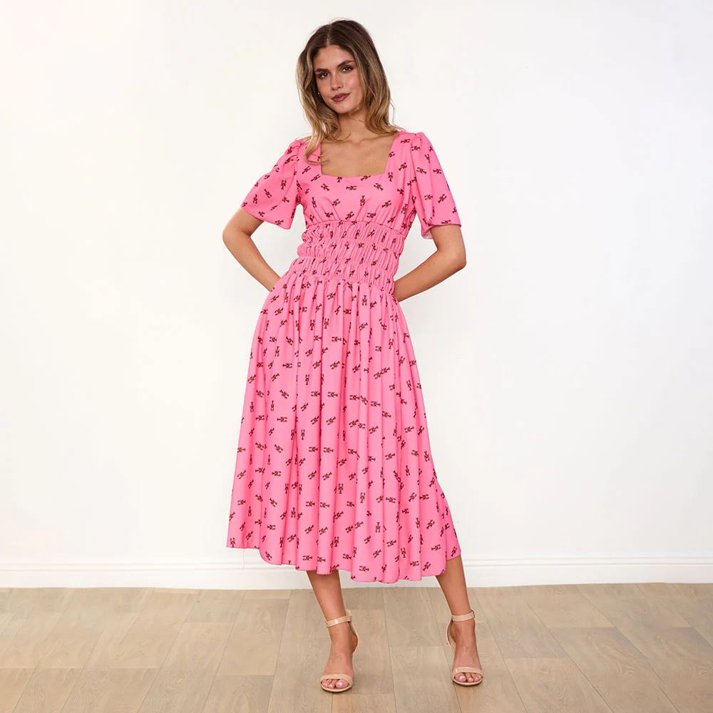 Iris Dress (Pink Lobster) & (Wildflower Vanilla) for €92.00 - Image 8