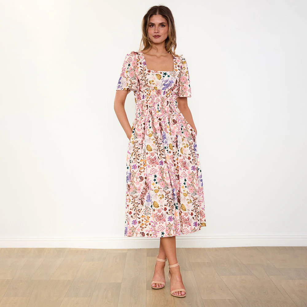 Iris Dress (Pink Lobster) & (Wildflower Vanilla) for €92.00 - Image 9