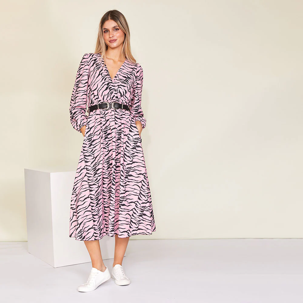 Ivy Wrap Dress (Pink)