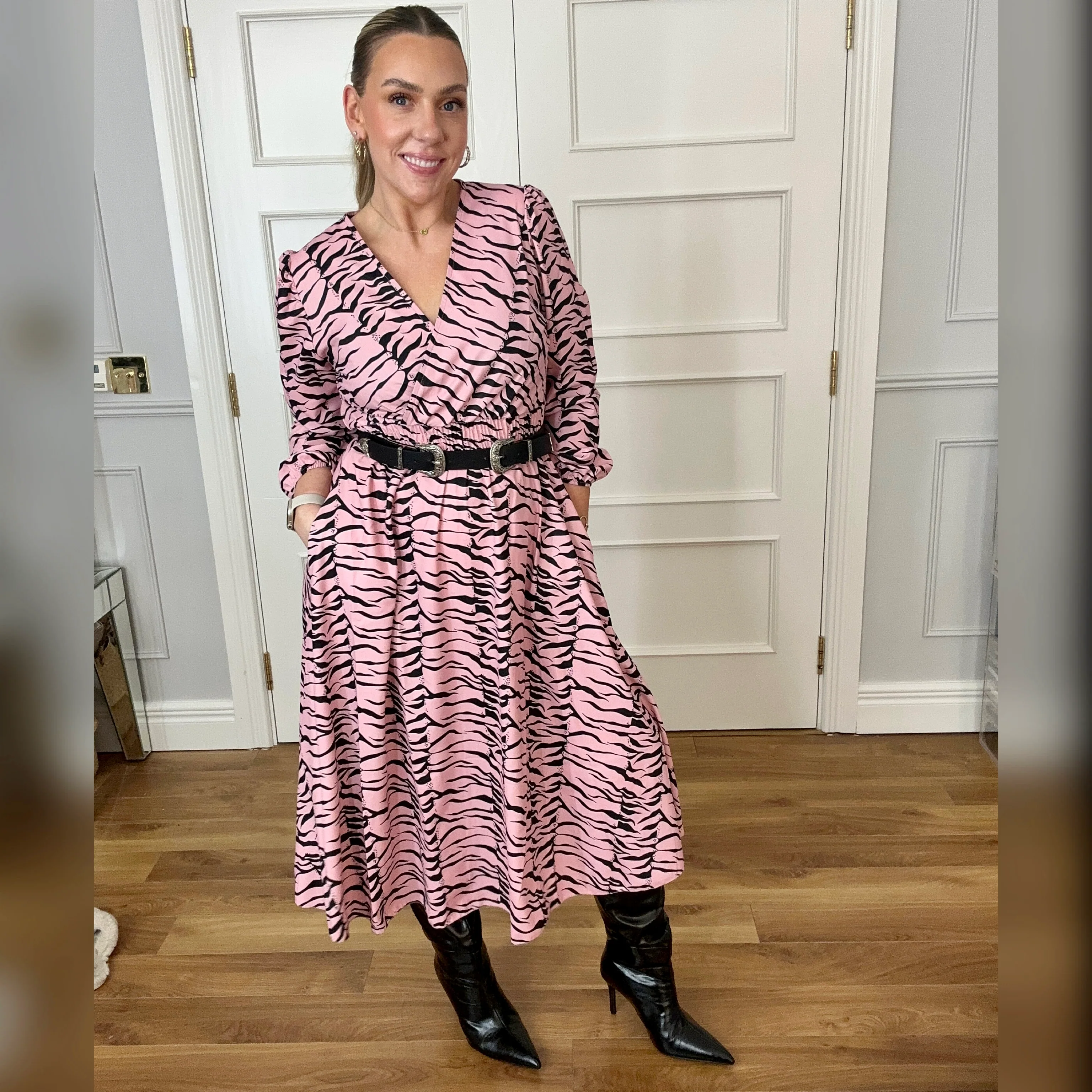 Ivy Wrap Dress (Pink) - Image 2