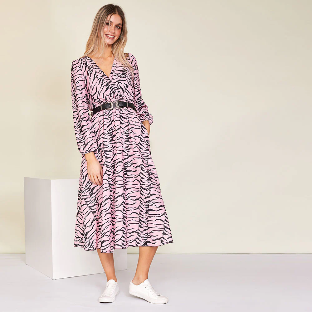 Ivy Wrap Dress (Pink) - Image 4