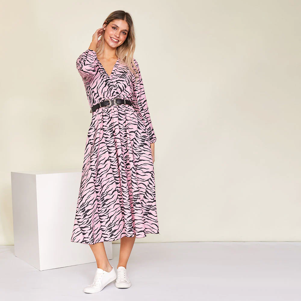 Ivy Wrap Dress (Pink) - Image 6