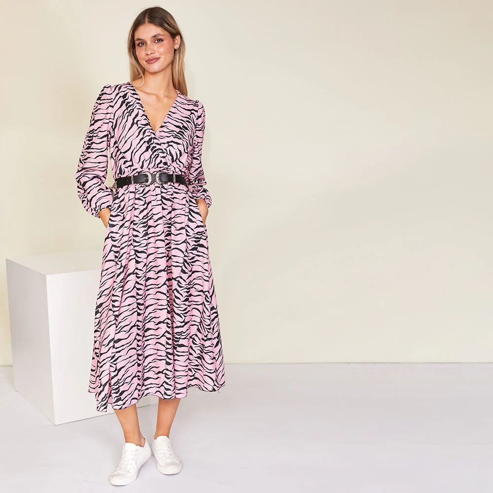 Ivy Wrap Dress (Pink) - Image 7