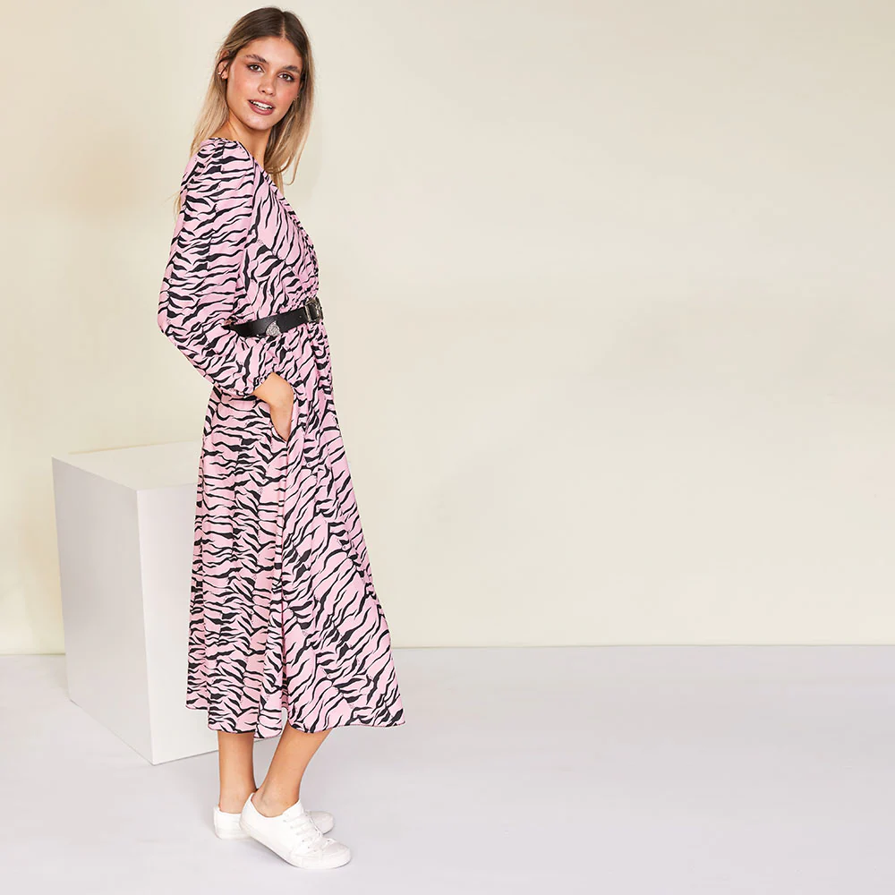 Ivy Wrap Dress (Pink) - Image 8
