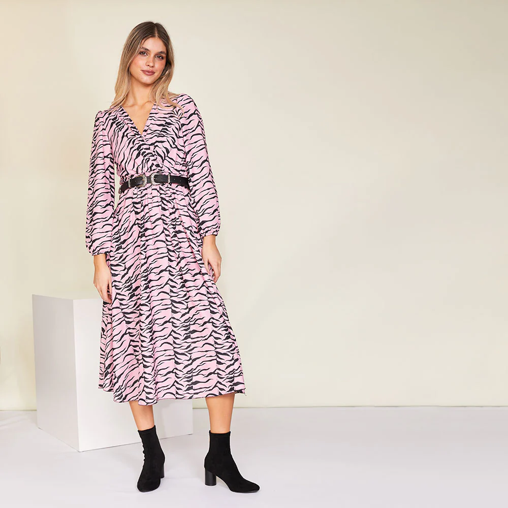 Ivy Wrap Dress (Pink) - Image 9