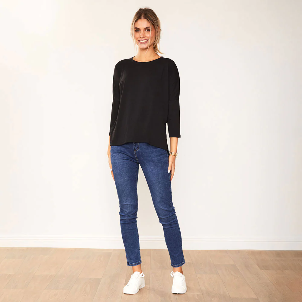 Jasmine Crew Neck Top (Black) - Image 7