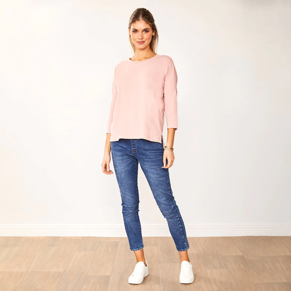 Jasmine Crew Neck Top (Light Pink) - Image 5