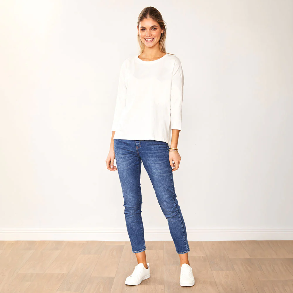 Jasmine Crew Neck Top (White) - Image 4