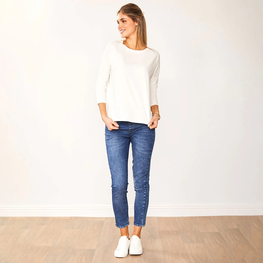 Jasmine Crew Neck Top (White) - Image 6