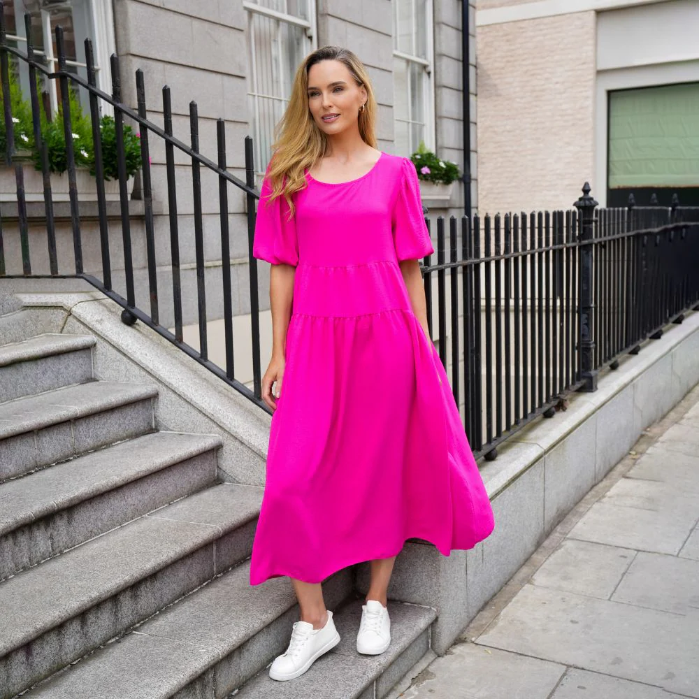 Jasmine Dress (Fuchsia) - Image 4