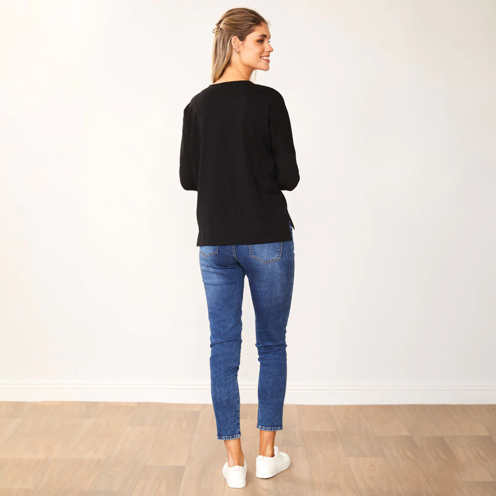 Jasmine V Neck Top (Black) - Image 10