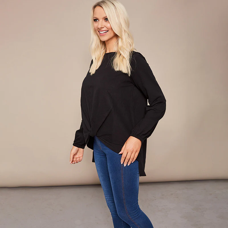 Joanne Knot Jumper Black - Image 7